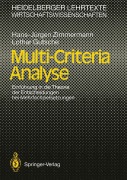 Cover-Bild zum Titel 'Multi-Criteria Analyse' von 'Lothar Gutsche, Hans-Jürgen Zimmermann'