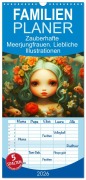 Cover-Bild zum Titel 'Familienplaner 2026 - Zauberhafte Meerjungfrauen. Liebliche Illustrationen mit 5 Spalten (Wandkalender, 21 x 45 cm) CALVENDO' von 'Rose Hurley'