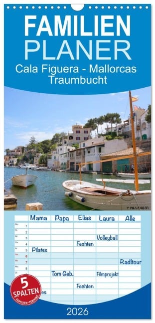 Familienplaner 2026 - Cala Figuera - Mallorcas Traumbucht mit 5 Spalten (Wandkalender, 21 x 45 cm) CALVENDO - Markus Behner