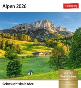 Alpen Sehnsuchtskalender 2026 - Wochenkalender mit 53 Postkarten - 