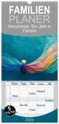 Cover-Bild zum Titel 'Familienplaner 2026 - Netzpoesie: Ein Jahr in Farben mit 5 Spalten (Wandkalender, 21 x 45 cm) CALVENDO' von 'Anne Seltmann'