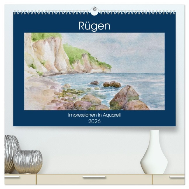 Rügen Impressionen in Aquarell (hochwertiger Premium Wandkalender 2026 DIN A2 quer), Kunstdruck in Hochglanz - Sylwia Mesch