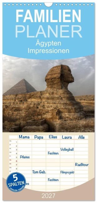 Familienplaner 2027 - Ägypten - Impressionen mit 5 Spalten (Wandkalender, 21 x 45 cm) CALVENDO - Michael Weiß