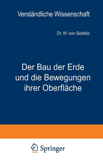 Der Bau der Erde und die Bewegungen ihrer Oberfläche - W. Von Seidlitz