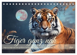 Cover-Bild zum Titel 'Tiger ganz nah (Tischkalender 2026 DIN A5 quer), CALVENDO Monatskalender' von 'Claudia Kleemann'