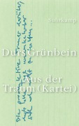 Cover-Bild zum Titel 'Aus der Traum (Kartei)' von 'Durs Grünbein'