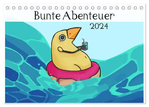 Bunte Abenteuer (Tischkalender 2024 DIN A5 quer), CALVENDO Monatskalender - Anemoyaga Anemoyaga