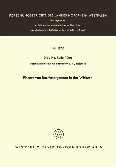 Einsatz von Bastfasergarnen in der Wirkerei - Rudolf Otto