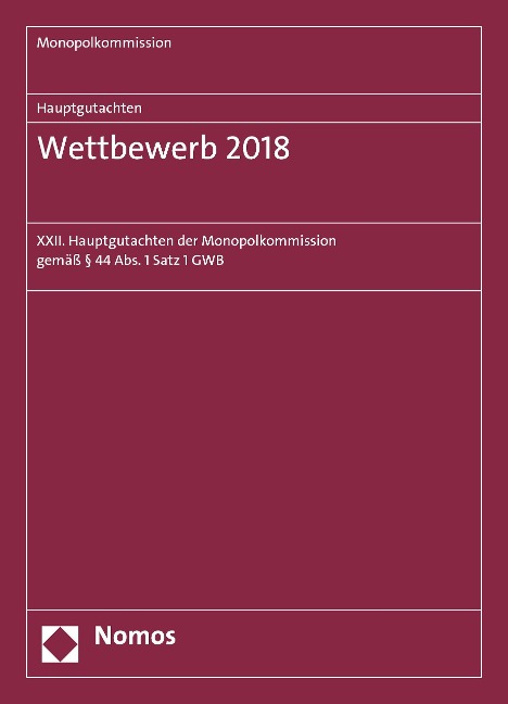 Hauptgutachten. Wettbewerb 2018 - 
