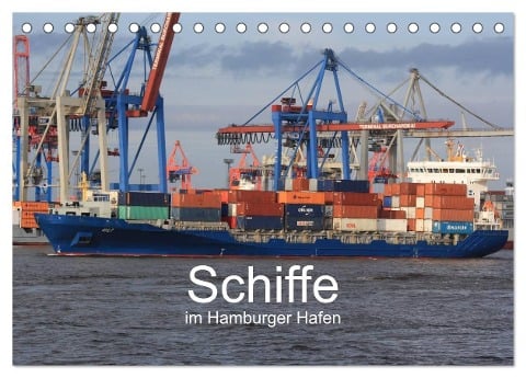 Schiffe im Hamburger Hafen (Tischkalender 2024 DIN A5 quer), CALVENDO Monatskalender - Andre Simonsen Hamborg-Foto