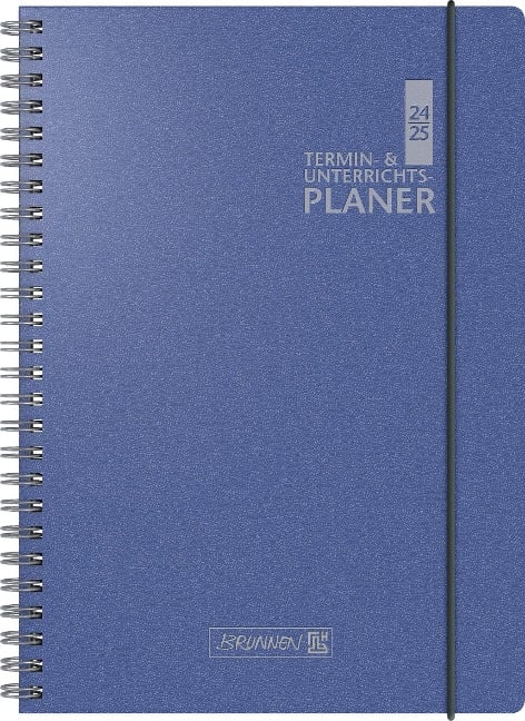 Termin- & Unterrichtsplaner (2024/2025), 2 Seiten = 1 Woche, A4, 224 Seiten, Baladek-Einband, blau - 