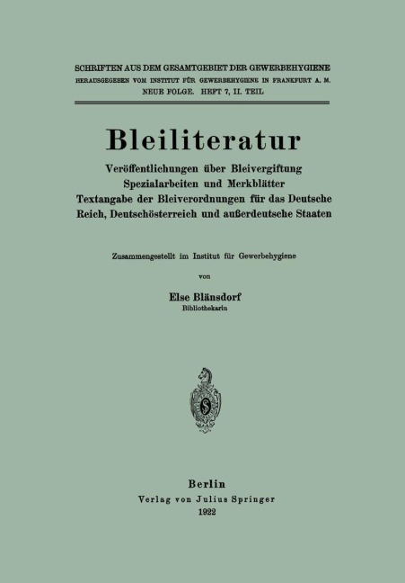 Bleiliteratur - Else Blänsdorf