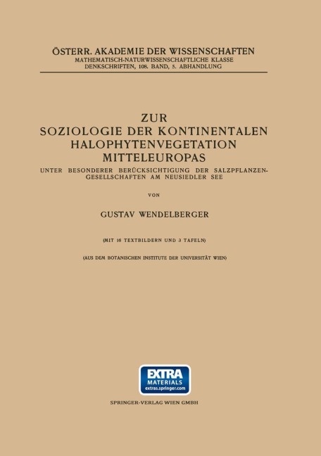 Zur Soziologie der Kontinentalen Halophytenvegetation Mitteleuropas - Gustav Wendelberger
