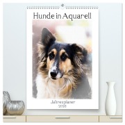 Cover-Bild zum Titel 'Hunde in Aquarell - Jahresplaner (hochwertiger Premium Wandkalender 2026 DIN A2 hoch), Kunstdruck in Hochglanz' von 'Sonja Teßen'