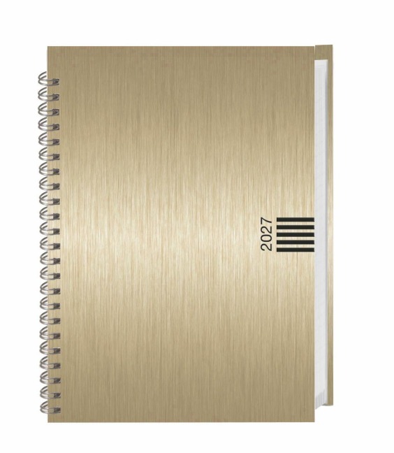 Wochen-Cheftimer A5, Alu gold 2027 - 