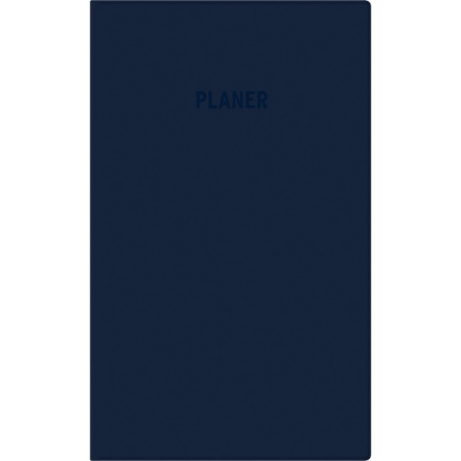 Taschenplaner blau 2026 - Bürokalender 9,5x16 cm - 32 Seiten - 1 Monat auf 2 Seiten - separates Adressheft - faltbar - Notizheft - 520-1015 - 