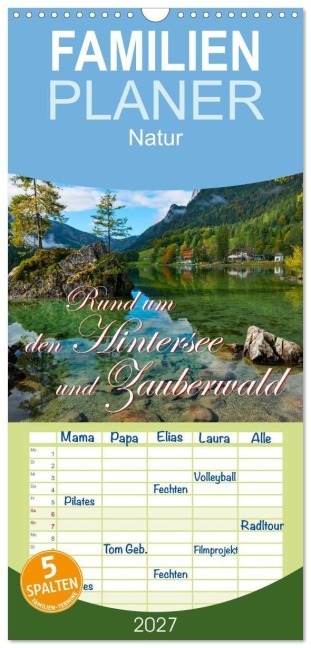 Familienplaner 2027 - Rund um den Hintersee und Zauberwald mit 5 Spalten (Wandkalender, 21 x 45 cm) CALVENDO - Dieter-M. Wilczek