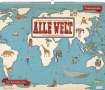 Alle Welt 2026 - Landkarten-Kalender von DUMONT- Kinder-Kalender -Querformat 60 x 50 cm - 