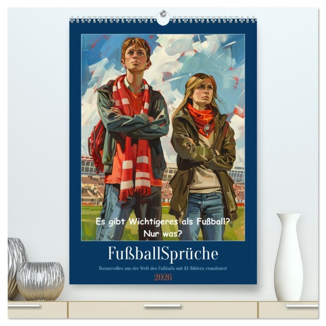 Fußballsprüche (hochwertiger Premium Wandkalender 2026 DIN A2 hoch), Kunstdruck in Hochglanz - Sabine Löwer