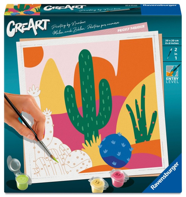 CreArt, Malen nach Zahlen Adults Trend - Bunte Kakteen - 