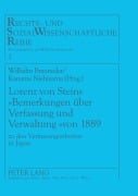 Cover-Bild zum Titel 'Lorenz von Steins 'Bemerkungen über Verfassung und Verwaltung' von 1889' von ''