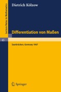 Cover-Bild zum Titel 'Differentiation von Maßen' von 'Dietrich Kölzow'