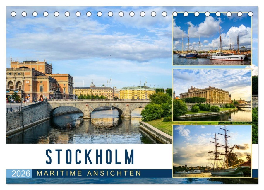 Stockholm - Maritime Ansichten (Tischkalender 2026 DIN A5 quer), CALVENDO Monatskalender - U-Do U-Do