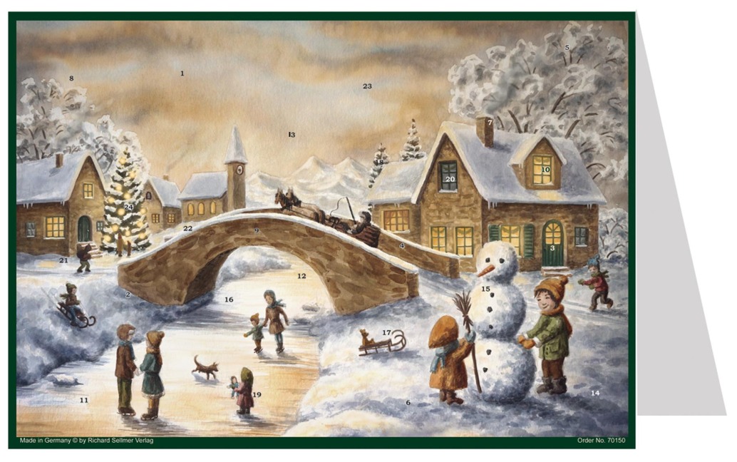 Postkarten-Adventskalender "An der Brücke" - V. Sellmer