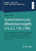 Cover-Bild zum Titel 'Autonomisierung des Öffentlichkeitsbegriffs in § 22 S. 1 Alt. 2 KUG' von 'Isabel Plum'