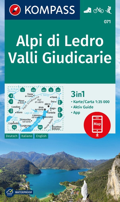 KOMPASS Wanderkarte 071 Alpi di Ledro, Valli Giudicarie 1:35.000 - 
