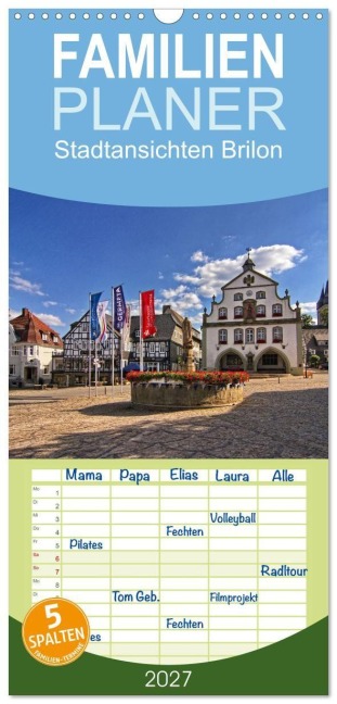 Familienplaner 2027 - Stadtansichten Brilon mit 5 Spalten (Wandkalender, 21 x 45 cm) CALVENDO - Dt-Fotografie Detlef Thiemann