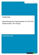 Cover-Bild zum Titel 'Betrachtung des Gegenstandes in Otto Dix' Radierzyklus "Der Krieg"' von 'Cordula Gries'