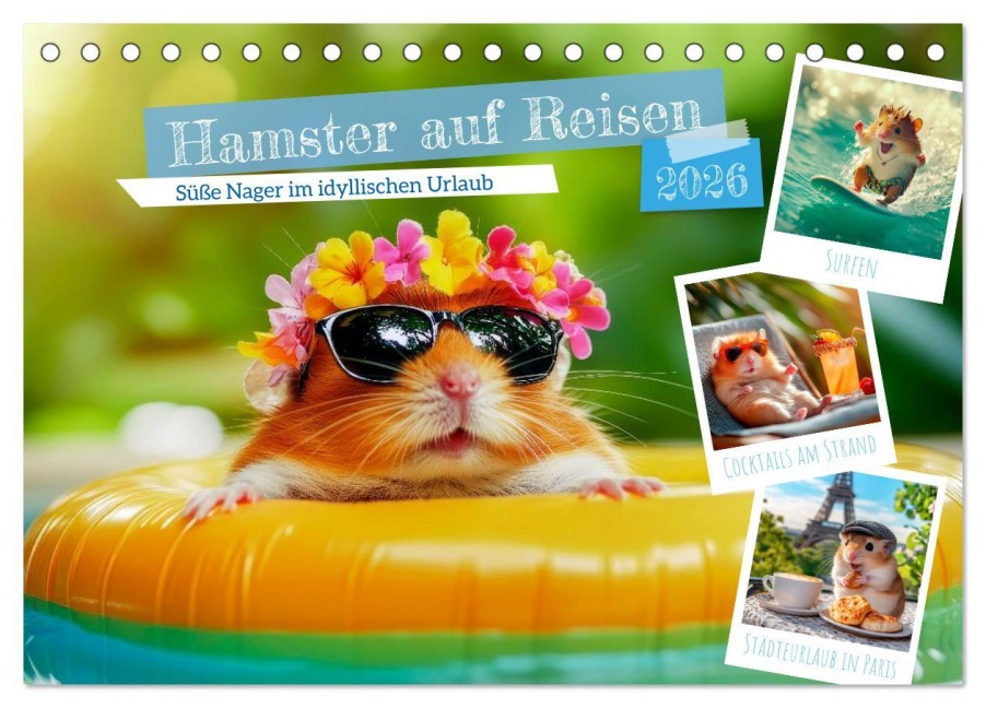 Hamster auf Reisen (Tischkalender 2026 DIN A5 quer), CALVENDO Monatskalender - Melanie Viola