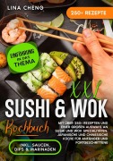 Cover-Bild zum Titel 'XXL Sushi & WOK Kochbuch' von 'Lina Cheng'