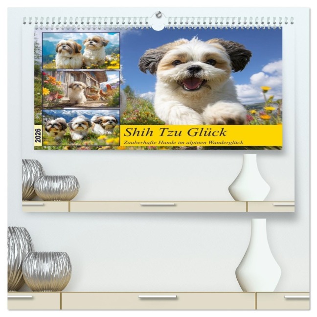 Shih Tzu Glück. Zauberhafte Hunde im alpinen Wanderglück (hochwertiger Premium Wandkalender 2026 DIN A2 quer), Kunstdruck in Hochglanz - Rose Hurley