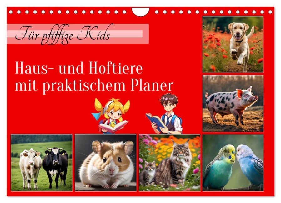 Für pfiffige Kids- Haus- und Hoftiere (Wandkalender 2026 DIN A4 quer), CALVENDO Monatskalender - Claudia Kleemann