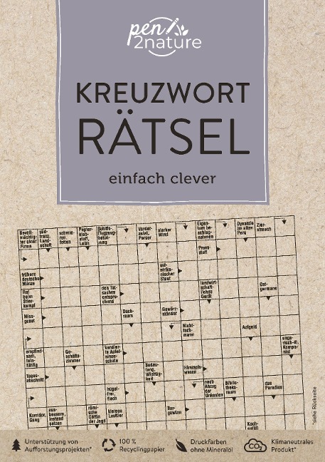 Kreuzworträtsel einfach clever. Nachhaltiger Kreuzworträtsel-Block - Pen2nature