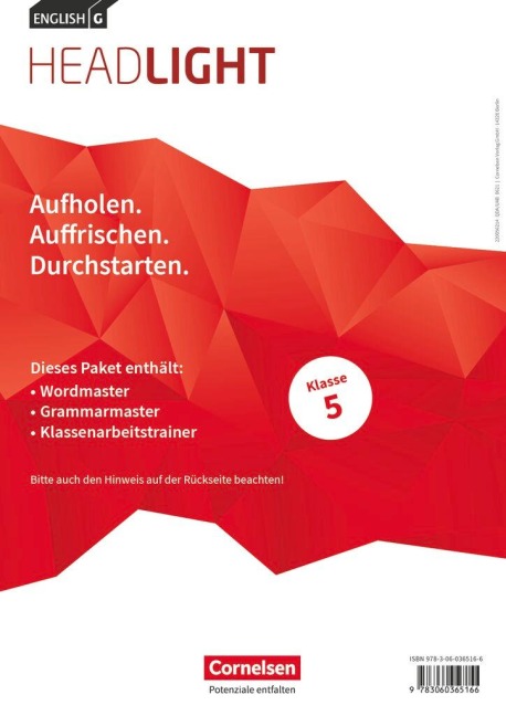 English G Headlight Band 1: 5. Schuljahr - Arbeitshefte Wordmaster, Grammarmaster und Klassenarbeitstrainer (Im Paket) - 