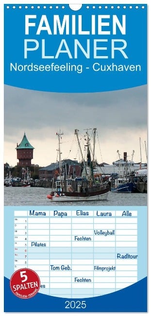 Familienplaner 2025 - Nordseefeeling - Cuxhaven mit 5 Spalten (Wandkalender, 21 x 45 cm) CALVENDO - Ulrike Adam