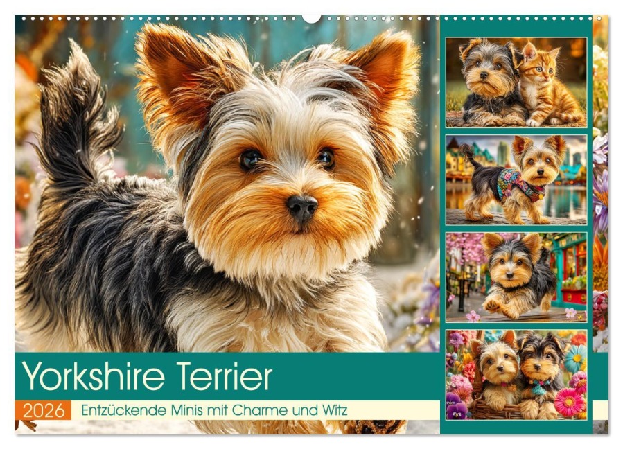 Yorkshire Terrier. Entzückende Minis mit Charme und Witz (Wandkalender 2026 DIN A2 quer), CALVENDO Monatskalender - Rose Hurley