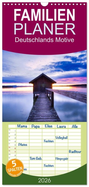 Familienplaner 2026 - Deutschlands Motive mit 5 Spalten (Wandkalender, 21 x 45 cm) CALVENDO - Thomas Enderle
