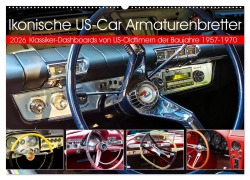 Cover-Bild zum Titel 'Ikonische US-Car Armaturenbretter (Wandkalender 2026 DIN A2 quer), CALVENDO Monatskalender' von 'Peter Kraaibeek'