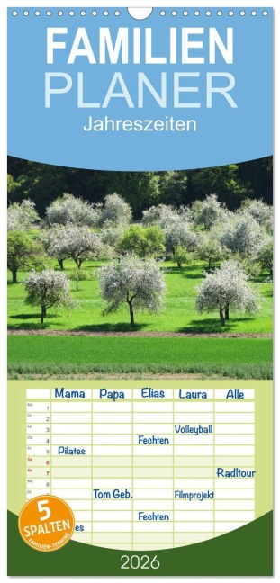 Familienplaner 2026 - Jahreszeiten mit 5 Spalten (Wandkalender, 21 x 45 cm) CALVENDO - Sergej Schmidt