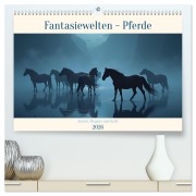 Cover-Bild zum Titel 'Fantasiewelten - Pferde (hochwertiger Premium Wandkalender 2026 DIN A2 quer), Kunstdruck in Hochglanz' von 'Claudia Kleemann'