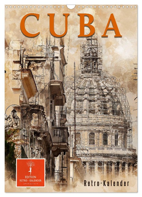 Cuba Retro Kalender (Wandkalender 2024 DIN A3 hoch), CALVENDO Monatskalender - Peter Roder