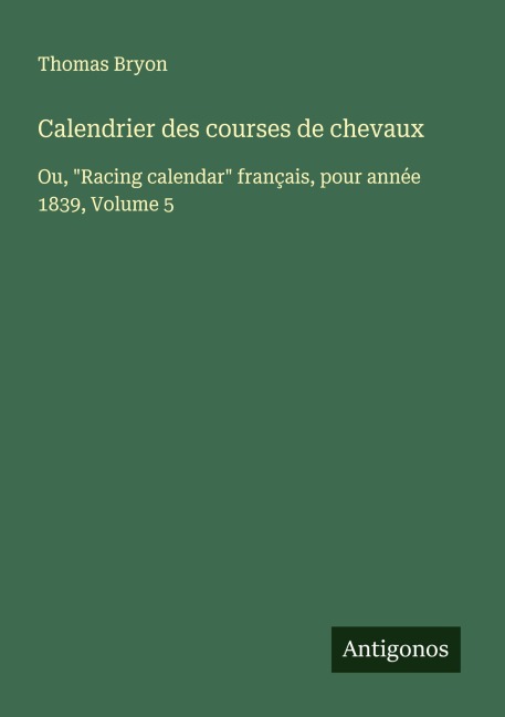 Calendrier des courses de chevaux - Thomas Bryon