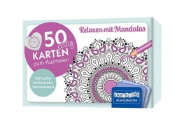 Cover-Bild zum Titel '50 cozy Karten zum Ausmalen - Relaxen mit Mandalas' von ''