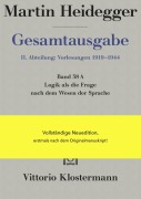 Cover-Bild zum Titel 'Logik als die Frage nach dem Wesen der Sprache' von 'Martin Heidegger'