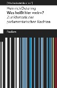 Cover-Bild zum Titel 'Was heißt hier »wir«?' von 'Heinrich Detering'