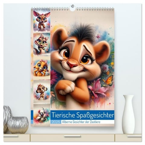 Tierische Spaßgesichter - Alberne Gesichter der Zootiere (hochwertiger Premium Wandkalender 2025 DIN A2 hoch), Kunstdruck in Hochglanz - Fotodesign Verena Scholze